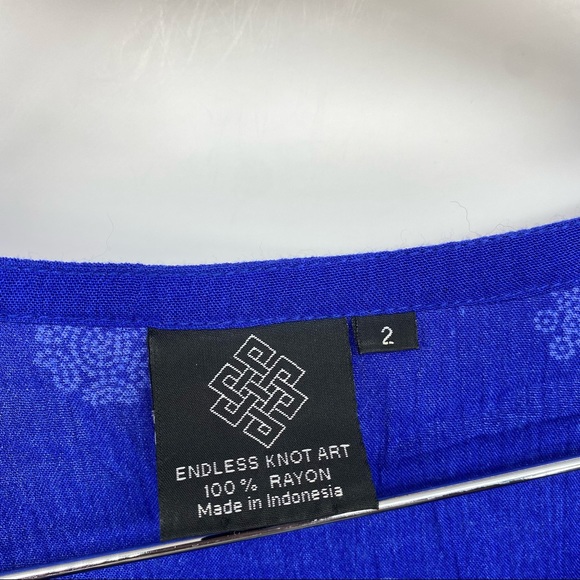 Endless Knot Art Royal Blue Midi Dress Patterned 2 - Picture 4 of 6